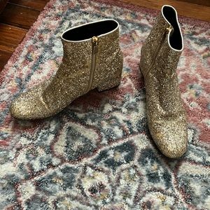 Saint Laurent Gold Glitter Boots size 39.5